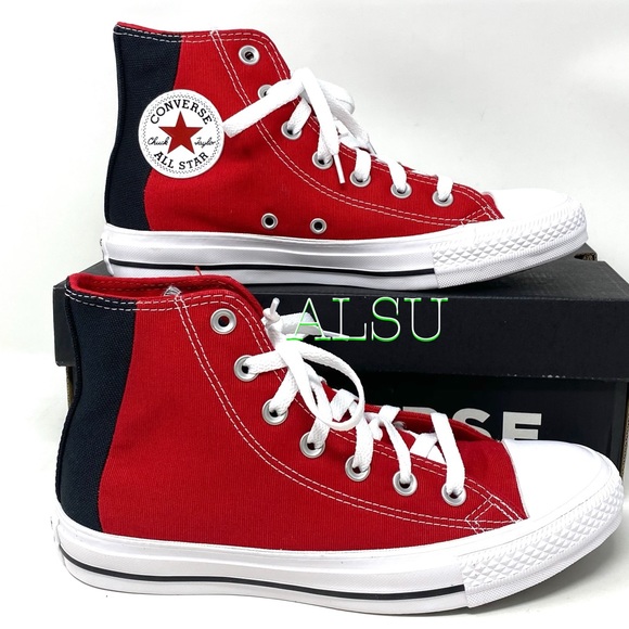Converse Ctas High Top Enamel Red Black Men’s - Picture 8 of 12